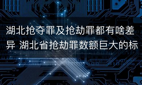 湖北抢夺罪及抢劫罪都有啥差异 湖北省抢劫罪数额巨大的标准