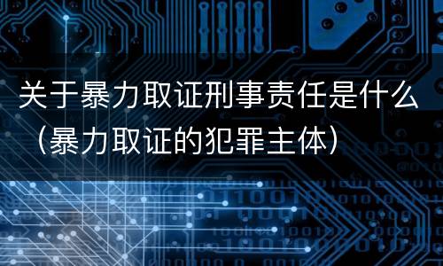 关于暴力取证刑事责任是什么（暴力取证的犯罪主体）