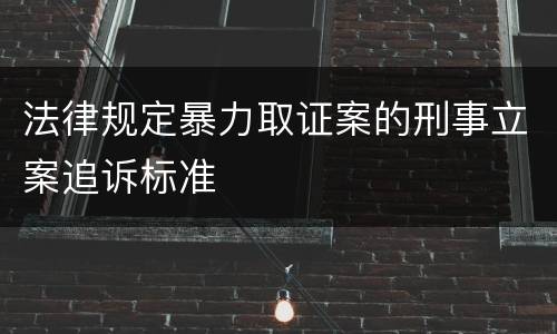 法律规定暴力取证案的刑事立案追诉标准