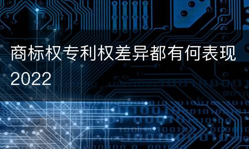 商标权专利权差异都有何表现2022