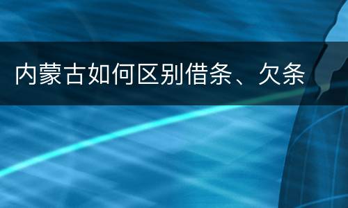 内蒙古如何区别借条、欠条