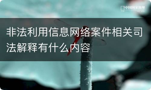 非法利用信息网络案件相关司法解释有什么内容