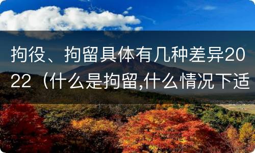 拘役、拘留具体有几种差异2022（什么是拘留,什么情况下适用拘留）