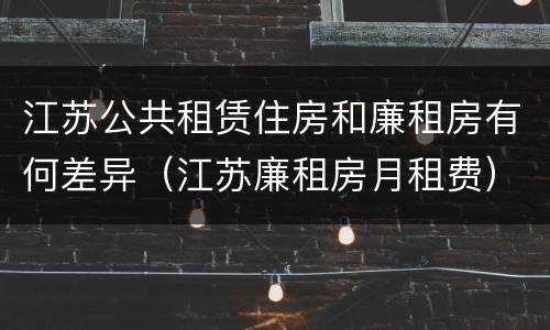 江苏公共租赁住房和廉租房有何差异（江苏廉租房月租费）