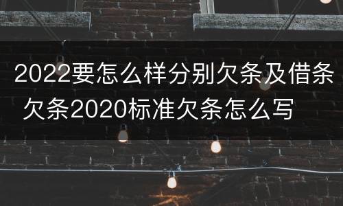 2022要怎么样分别欠条及借条 欠条2020标准欠条怎么写