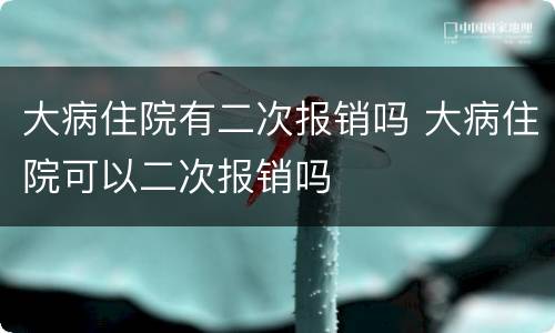 大病住院有二次报销吗 大病住院可以二次报销吗