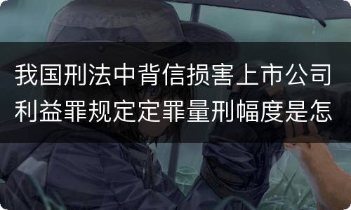 我国刑法中背信损害上市公司利益罪规定定罪量刑幅度是怎样