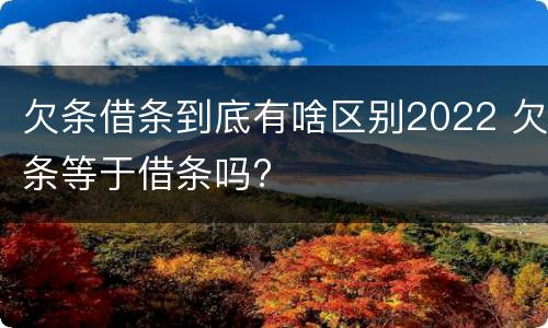 欠条借条到底有啥区别2022 欠条等于借条吗?