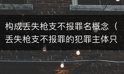 构成丢失枪支不报罪名概念（丢失枪支不报罪的犯罪主体只能是什么）