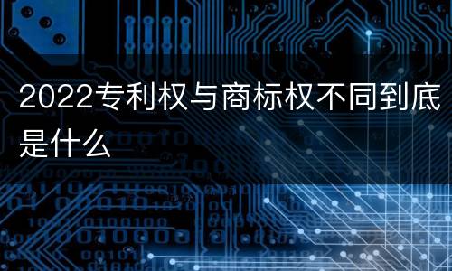 2022专利权与商标权不同到底是什么