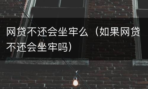 网贷不还会坐牢么（如果网贷不还会坐牢吗）