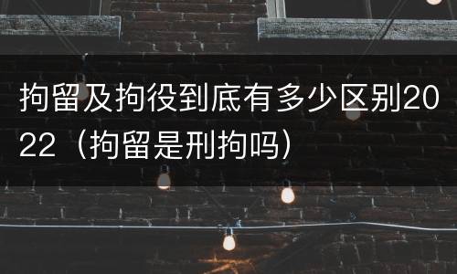 拘留及拘役到底有多少区别2022（拘留是刑拘吗）