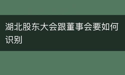 湖北股东大会跟董事会要如何识别