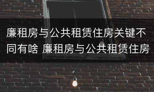 廉租房与公共租赁住房关键不同有啥 廉租房与公共租赁住房关键不同有啥区别