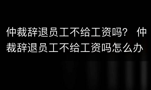 仲裁辞退员工不给工资吗？ 仲裁辞退员工不给工资吗怎么办