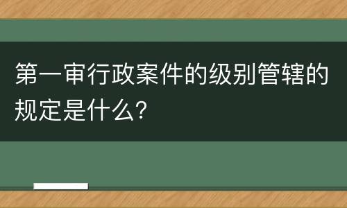 第一审行政案件的级别管辖的规定是什么？