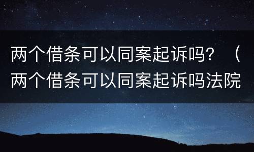 两个借条可以同案起诉吗？（两个借条可以同案起诉吗法院）