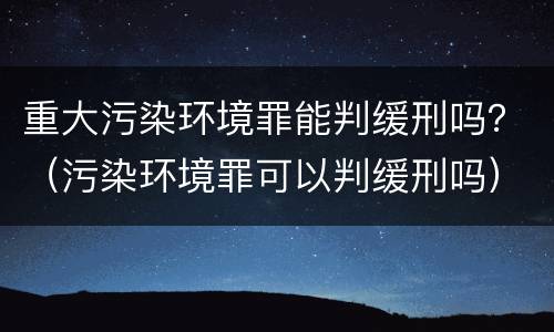 重大污染环境罪能判缓刑吗？（污染环境罪可以判缓刑吗）