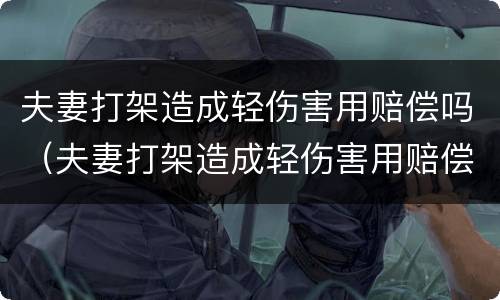 夫妻打架造成轻伤害用赔偿吗（夫妻打架造成轻伤害用赔偿吗知乎）