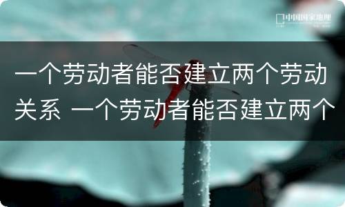 一个劳动者能否建立两个劳动关系 一个劳动者能否建立两个劳动关系呢