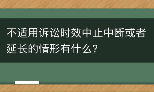 不适用诉讼时效中止中断或者延长的情形有什么？