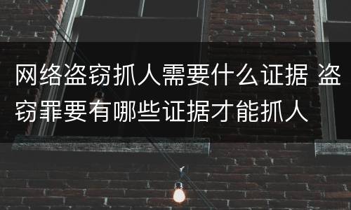 网络盗窃抓人需要什么证据 盗窃罪要有哪些证据才能抓人