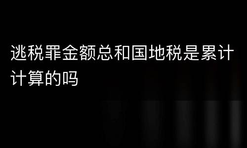 逃税罪金额总和国地税是累计计算的吗