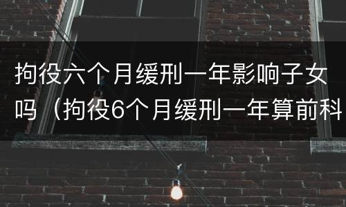 拘役六个月缓刑一年影响子女吗（拘役6个月缓刑一年算前科吗）