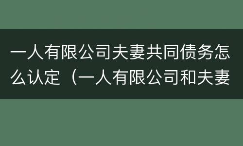 一人有限公司夫妻共同债务怎么认定（一人有限公司和夫妻有限公司区别）