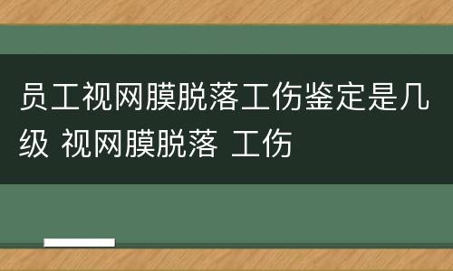 员工视网膜脱落工伤鉴定是几级 视网膜脱落 工伤