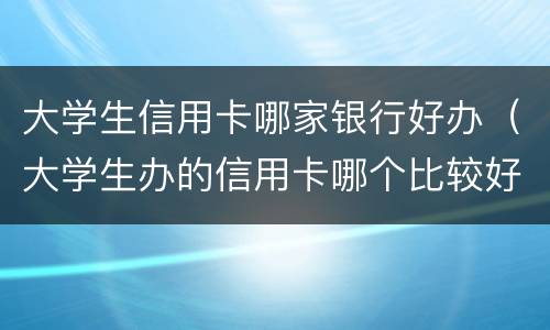 大学生信用卡哪家银行好办（大学生办的信用卡哪个比较好）