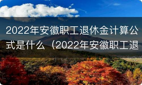 2022年安徽职工退休金计算公式是什么（2022年安徽职工退休金计算公式是什么呢）