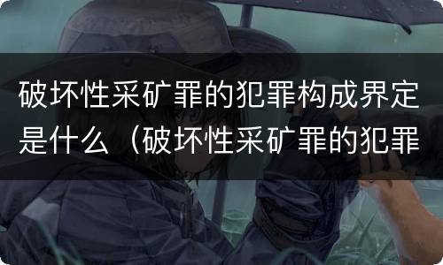 破坏性采矿罪的犯罪构成界定是什么（破坏性采矿罪的犯罪构成界定是什么标准）