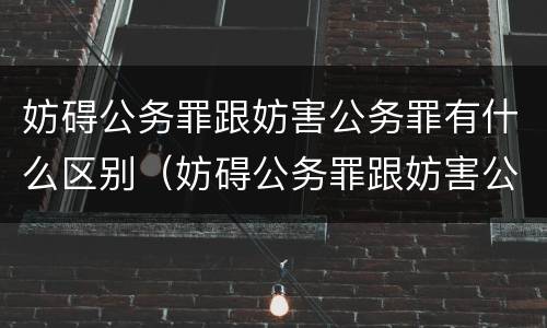 妨碍公务罪跟妨害公务罪有什么区别（妨碍公务罪跟妨害公务罪有什么区别呢）