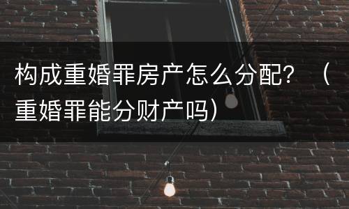 构成重婚罪房产怎么分配？（重婚罪能分财产吗）