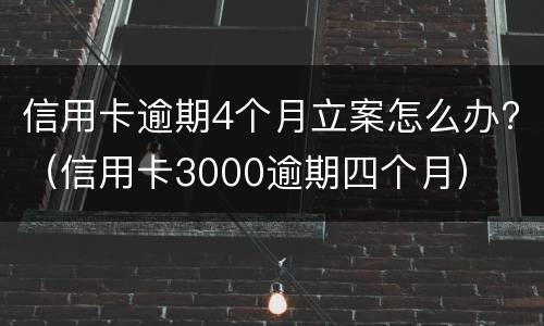 信用卡逾期4个月立案怎么办?（信用卡3000逾期四个月）