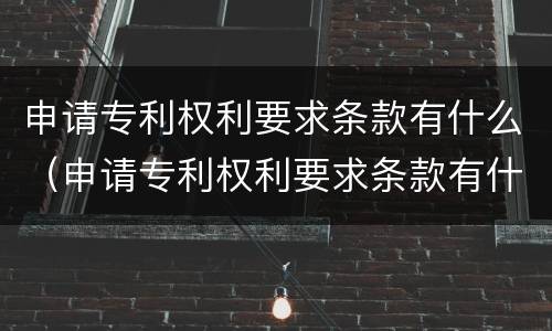 申请专利权利要求条款有什么（申请专利权利要求条款有什么要求吗）