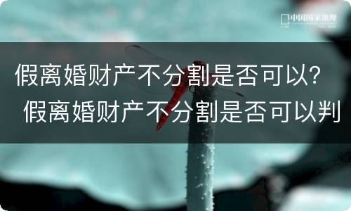 假离婚财产不分割是否可以？ 假离婚财产不分割是否可以判离