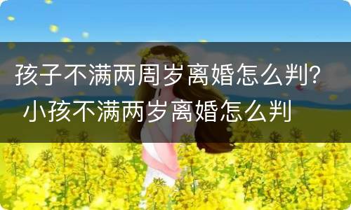 孩子不满两周岁离婚怎么判？ 小孩不满两岁离婚怎么判