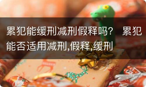 累犯能缓刑减刑假释吗？ 累犯能否适用减刑,假释,缓刑