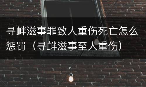 寻衅滋事罪致人重伤死亡怎么惩罚（寻衅滋事至人重伤）