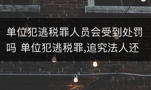 单位犯逃税罪人员会受到处罚吗 单位犯逃税罪,追究法人还是实际控制人