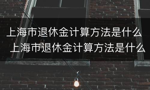 上海市退休金计算方法是什么 上海市退休金计算方法是什么样的