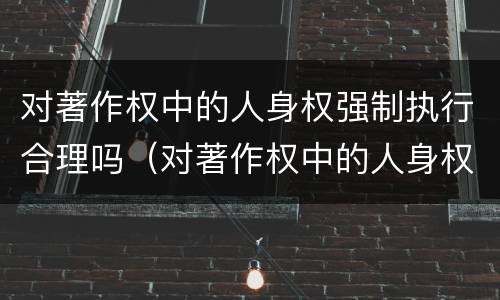 对著作权中的人身权强制执行合理吗（对著作权中的人身权强制执行合理吗为什么）