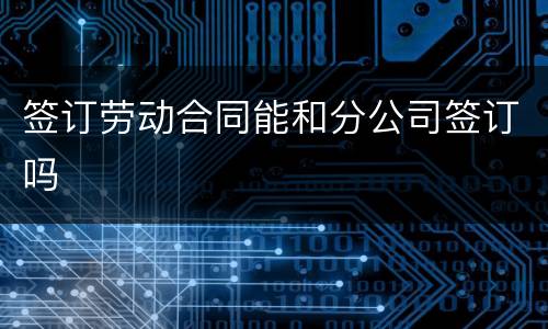 签订劳动合同能和分公司签订吗