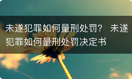 未遂犯罪如何量刑处罚？ 未遂犯罪如何量刑处罚决定书