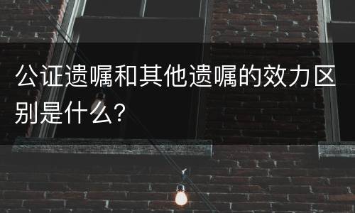 公证遗嘱和其他遗嘱的效力区别是什么？