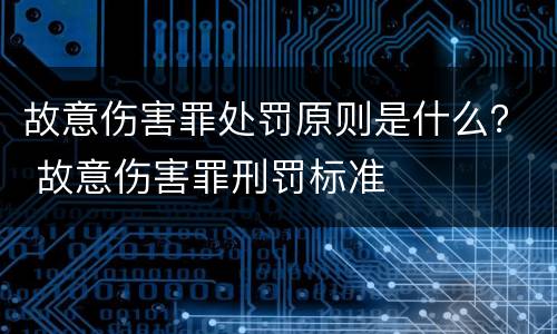 故意伤害罪处罚原则是什么？ 故意伤害罪刑罚标准