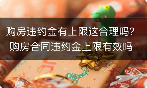 购房违约金有上限这合理吗？ 购房合同违约金上限有效吗