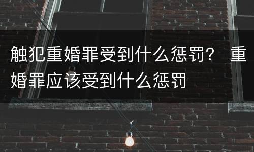 触犯重婚罪受到什么惩罚？ 重婚罪应该受到什么惩罚